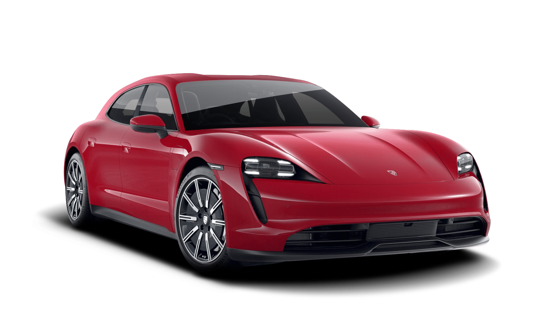 Porsche Taycan Sport Turismo rouge profil